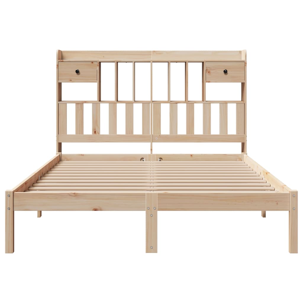vidaXL Massivholzbett mit Regal ohne Matratze 150x200 cm Kiefernholz