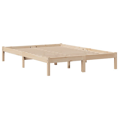 vidaXL Massivholzbett mit Regal ohne Matratze 150x200 cm Kiefernholz