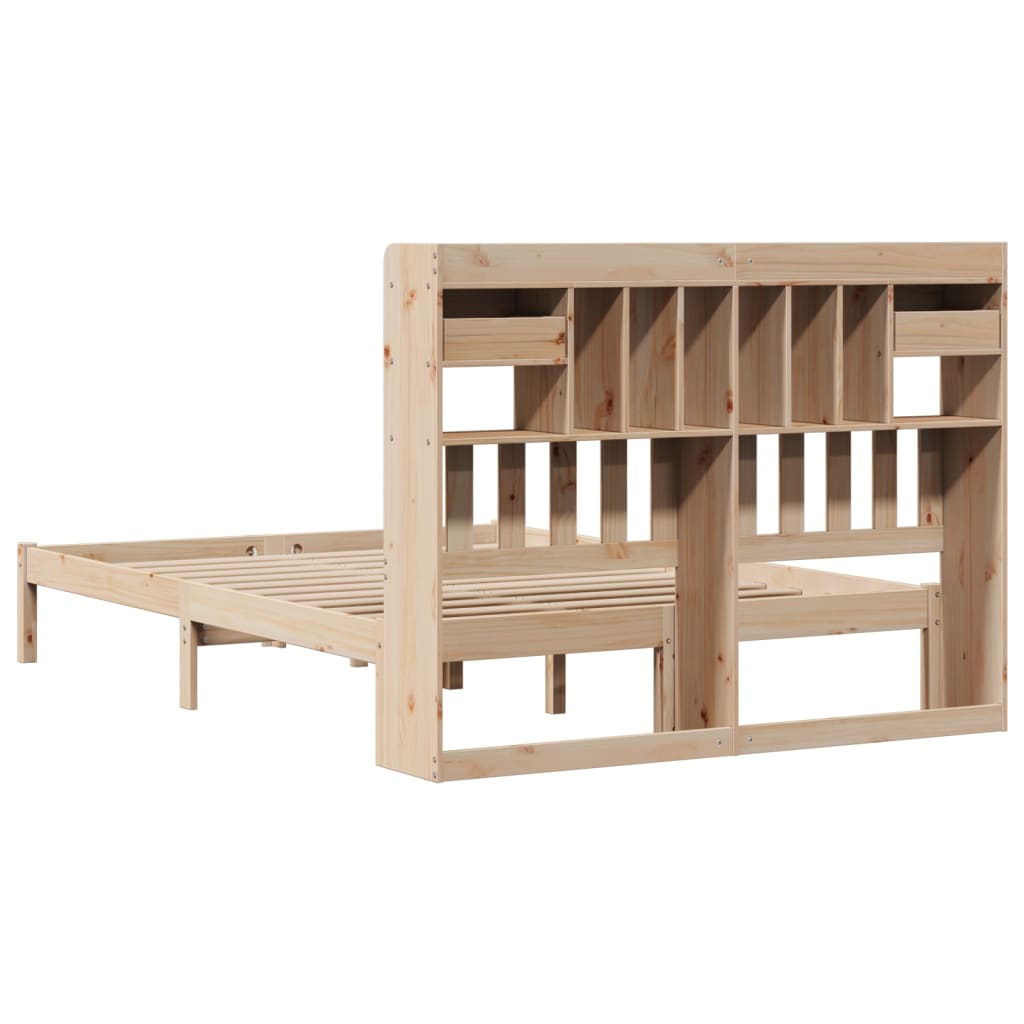 vidaXL Massivholzbett mit Regal ohne Matratze 150x200 cm Kiefernholz