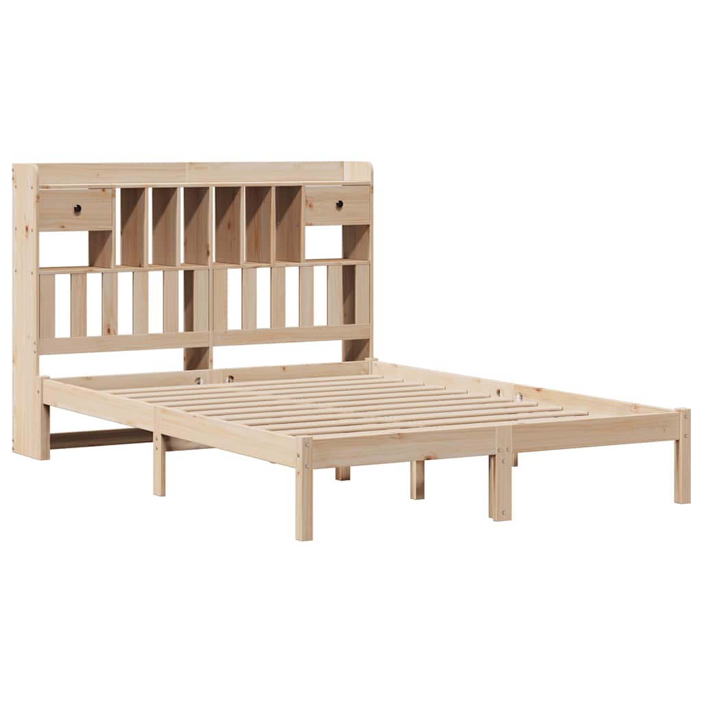 vidaXL Massivholzbett mit Regal ohne Matratze 160x200 cm Kiefernholz