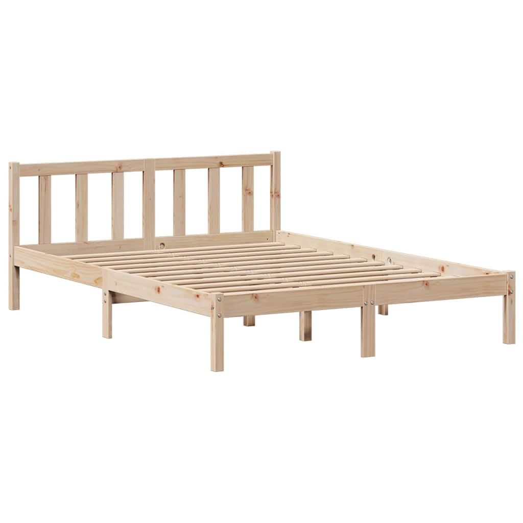vidaXL Massivholzbett mit Regal ohne Matratze 160x200 cm Kiefernholz