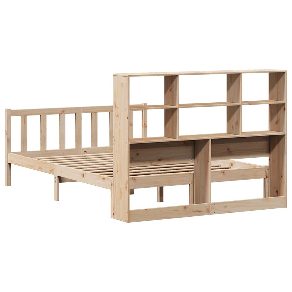 vidaXL Massivholzbett mit Regal ohne Matratze 160x200 cm Kiefernholz