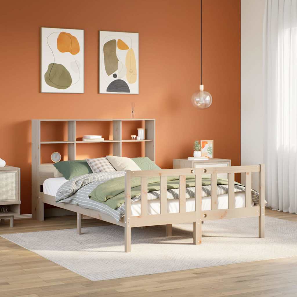 vidaXL Massivholzbett mit Regal ohne Matratze 160x200 cm Kiefernholz