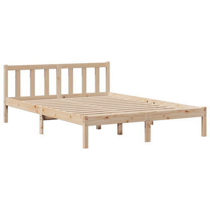 vidaXL Massivholzbett mit Regal ohne Matratze 140x200 cm Kiefernholz