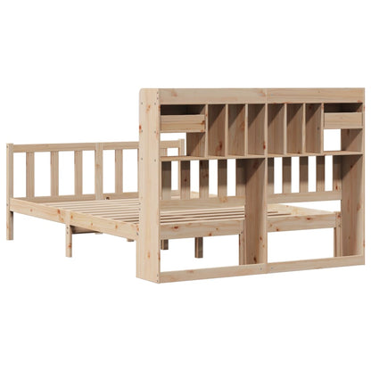 vidaXL Massivholzbett mit Regal ohne Matratze 140x200 cm Kiefernholz