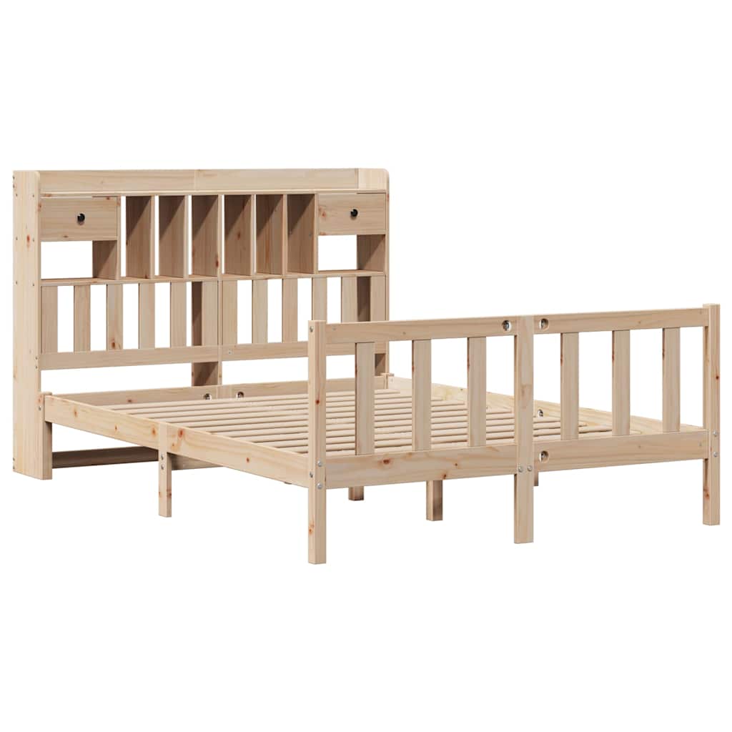 vidaXL Massivholzbett mit Regal ohne Matratze 160x200 cm Kiefernholz