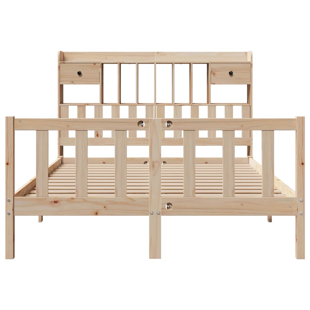 vidaXL Massivholzbett mit Regal ohne Matratze 160x200 cm Kiefernholz