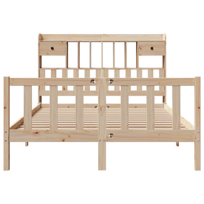 vidaXL Massivholzbett mit Regal ohne Matratze 160x200 cm Kiefernholz