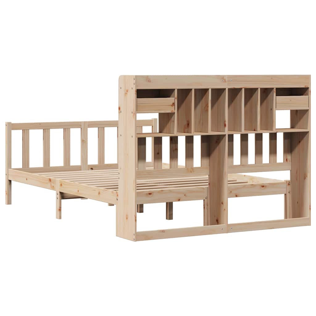 vidaXL Massivholzbett mit Regal ohne Matratze 160x200 cm Kiefernholz