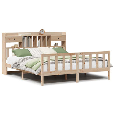 vidaXL Massivholzbett mit Regal ohne Matratze 180x200 cm Kiefernholz