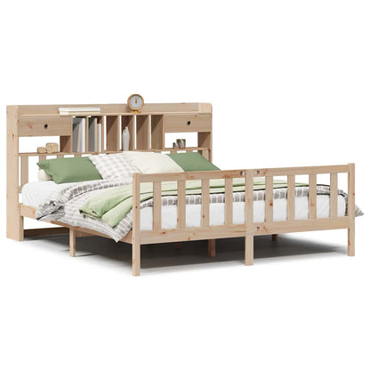 vidaXL Massivholzbett mit Regal ohne Matratze 180x200 cm Kiefernholz