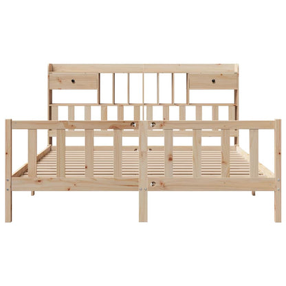vidaXL Massivholzbett mit Regal ohne Matratze 180x200 cm Kiefernholz