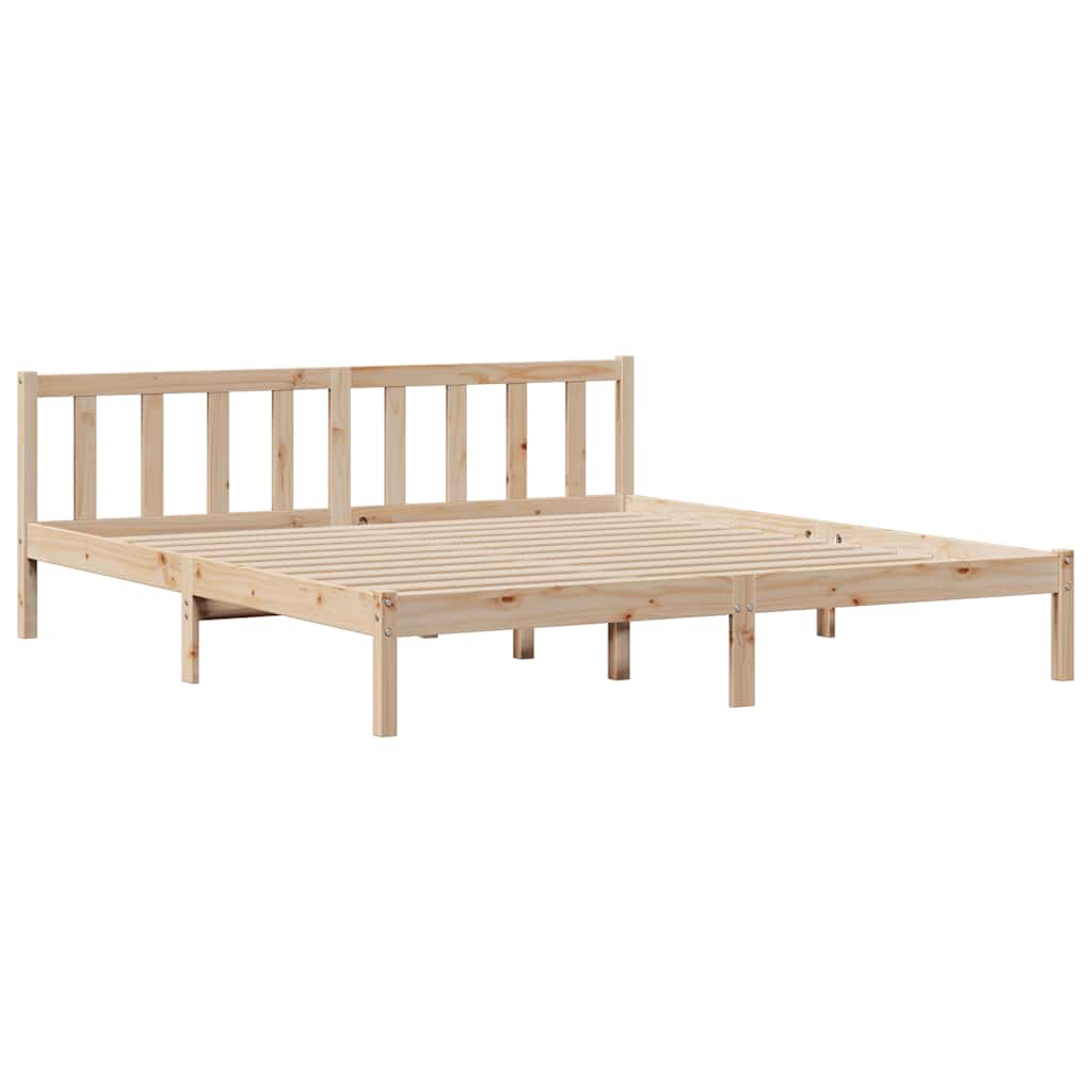 vidaXL Massivholzbett mit Regal ohne Matratze 180x200 cm Kiefernholz