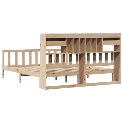 vidaXL Massivholzbett mit Regal ohne Matratze 180x200 cm Kiefernholz