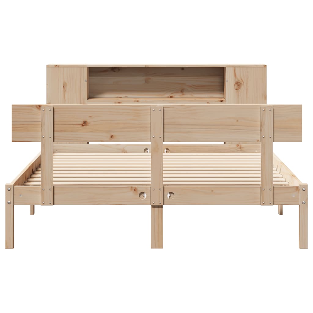 vidaXL Massivholzbett mit Regal ohne Matratze 140x200 cm Kiefernholz