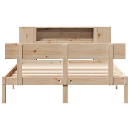 vidaXL Massivholzbett mit Regal ohne Matratze 140x200 cm Kiefernholz