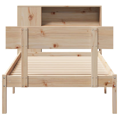 vidaXL Massivholzbett mit Regal ohne Matratze 90x200 cm Kiefernholz