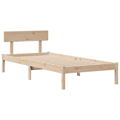 vidaXL Massivholzbett mit Regal ohne Matratze 90x200 cm Kiefernholz