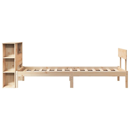 vidaXL Massivholzbett mit Regal ohne Matratze 90x200 cm Kiefernholz