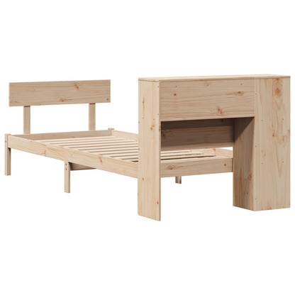 vidaXL Massivholzbett mit Regal ohne Matratze 90x200 cm Kiefernholz