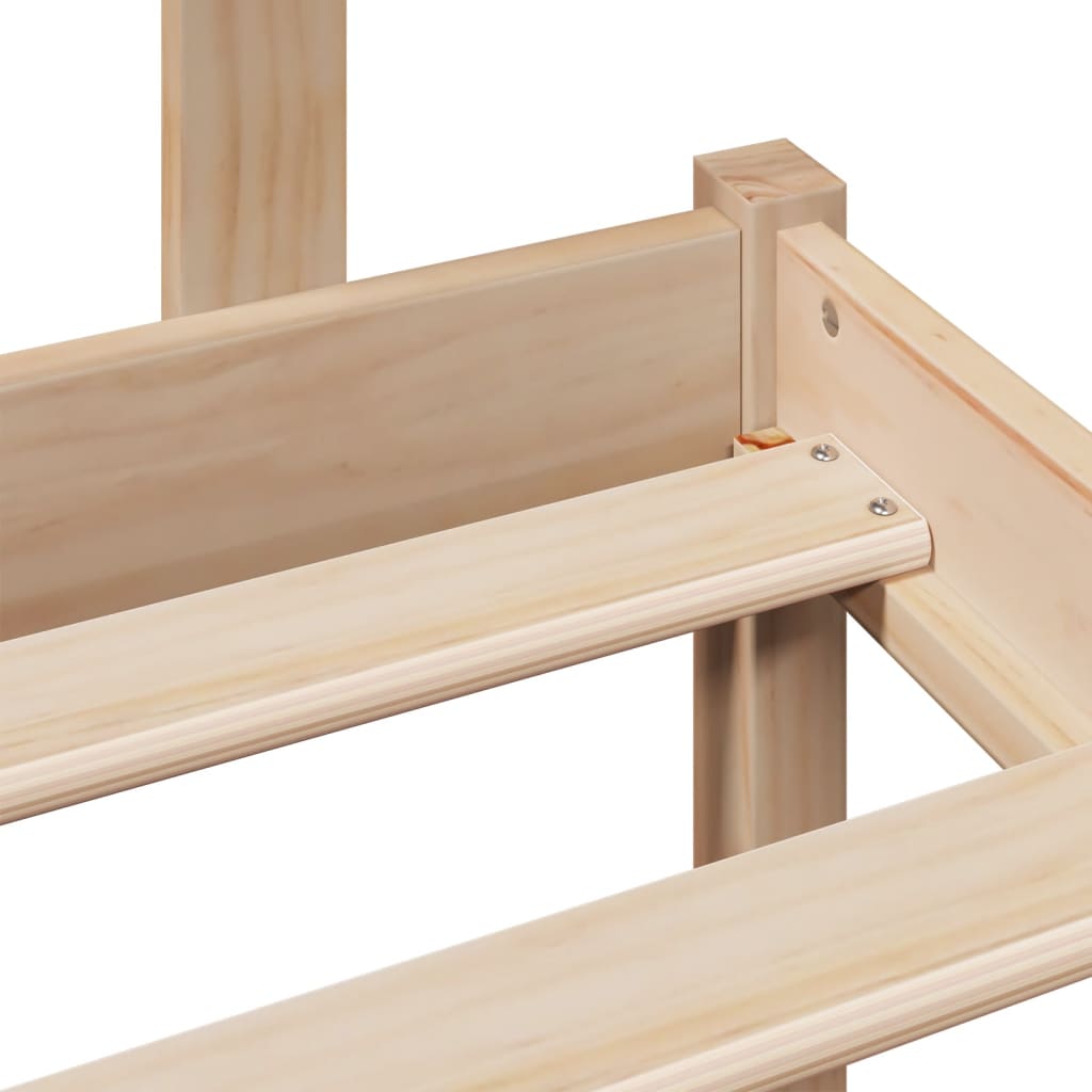 vidaXL Massivholzbett mit Regal ohne Matratze 90x200 cm Kiefernholz