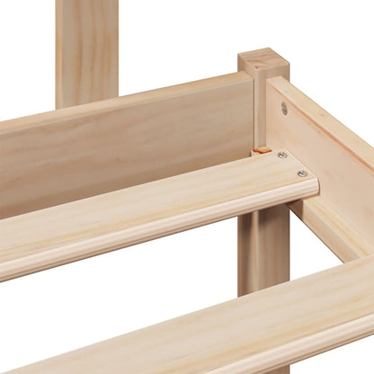 vidaXL Massivholzbett mit Regal ohne Matratze 90x200 cm Kiefernholz