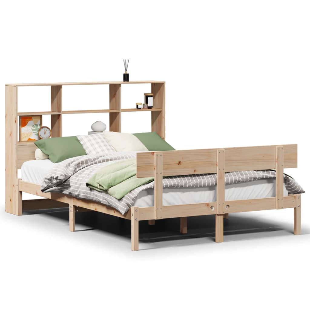 vidaXL Massivholzbett mit Regal ohne Matratze 150x200 cm Kiefernholz