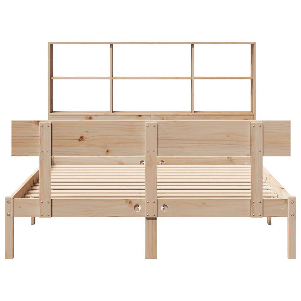 vidaXL Massivholzbett mit Regal ohne Matratze 150x200 cm Kiefernholz