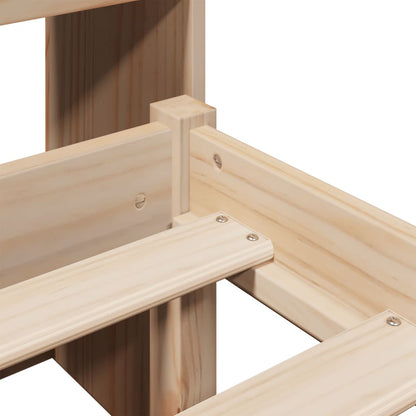 vidaXL Massivholzbett mit Regal ohne Matratze 150x200 cm Kiefernholz