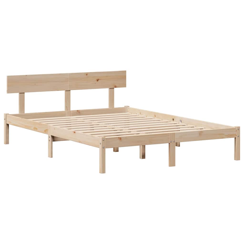 vidaXL Massivholzbett mit Regal ohne Matratze 160x200 cm Kiefernholz