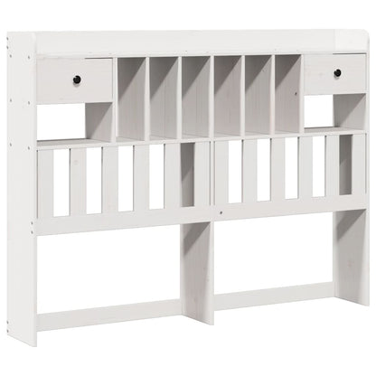 vidaXL Massivholzbett mit Regal ohne Matratze Weiß 140x190 cm Kiefer