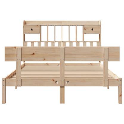 vidaXL Massivholzbett mit Regal ohne Matratze 140x200 cm Kiefernholz