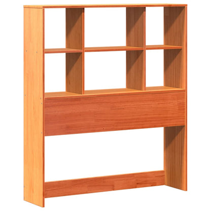 vidaXL Massivholzbett mit Regal ohne Matratze Wachsbraun 75x190 cm
