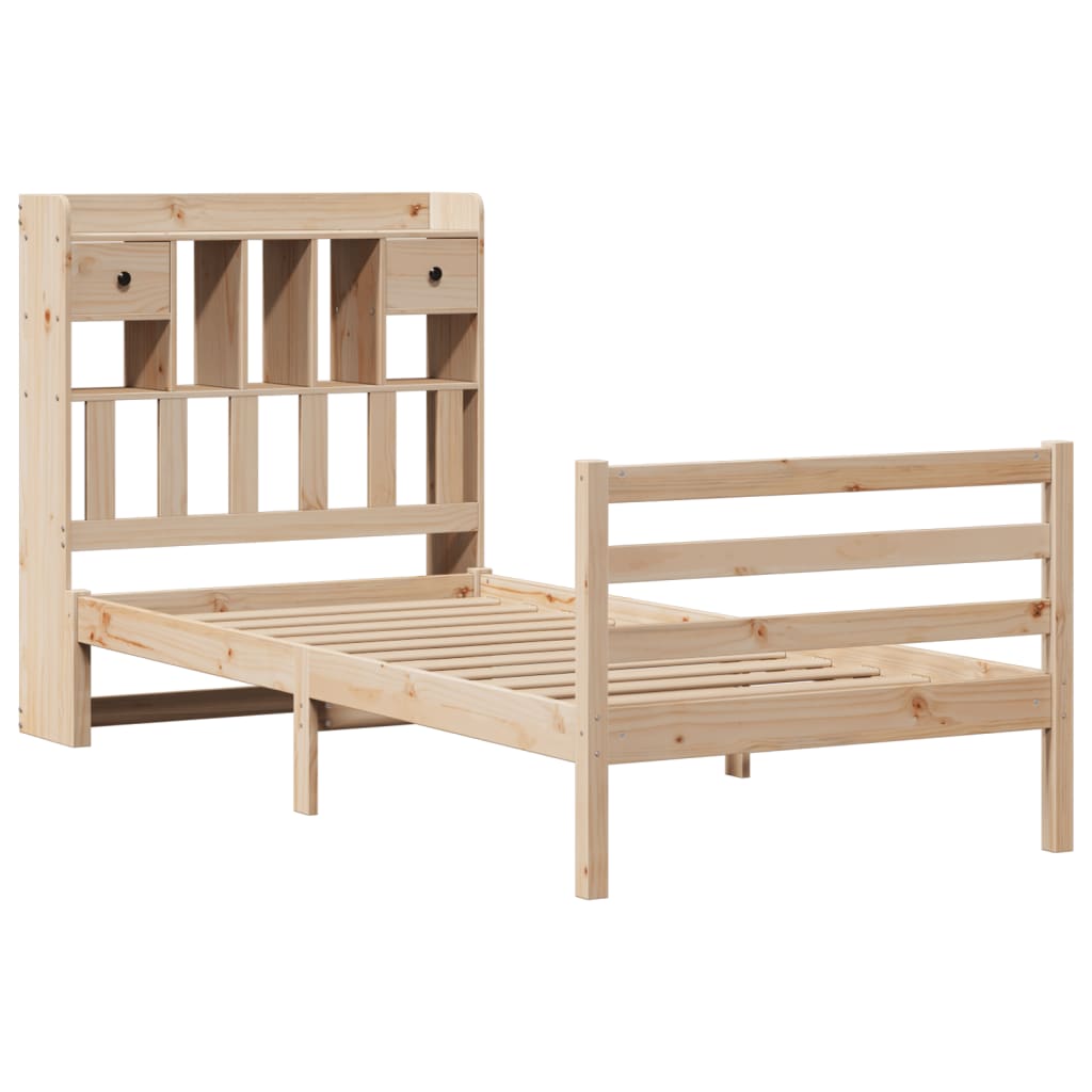 vidaXL Massivholzbett mit Regal ohne Matratze 100x200 cm Kiefer