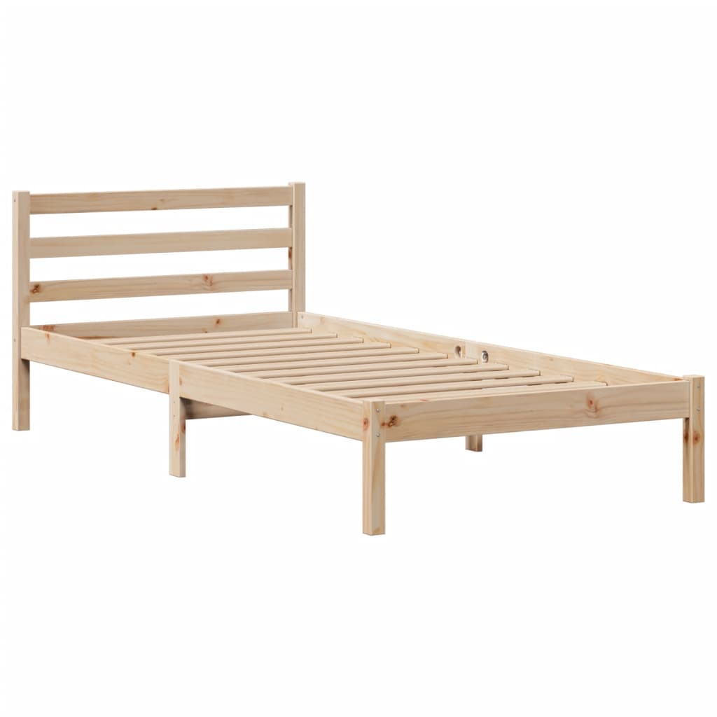 vidaXL Massivholzbett mit Regal ohne Matratze 100x200 cm Kiefer