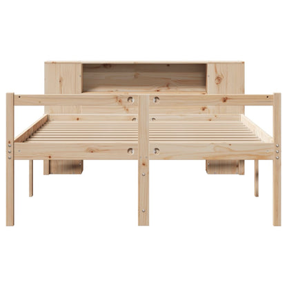 vidaXL Massivholzbett mit Regal ohne Matratze 135x190 cm Kiefernholz