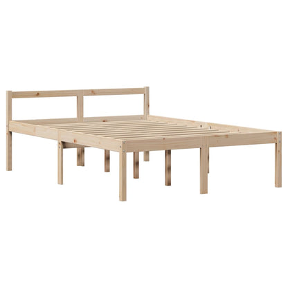 vidaXL Massivholzbett mit Regal ohne Matratze 135x190 cm Kiefernholz