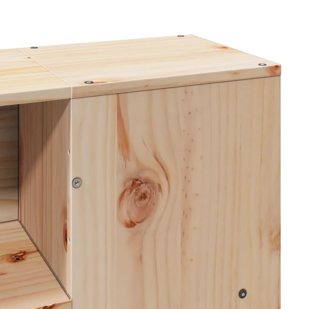 vidaXL Massivholzbett mit Regal ohne Matratze 135x190 cm Kiefernholz