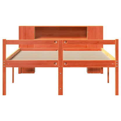 vidaXL Massivholzbett ohne Matratze Wachsbraun 140x190 cm Massivholz