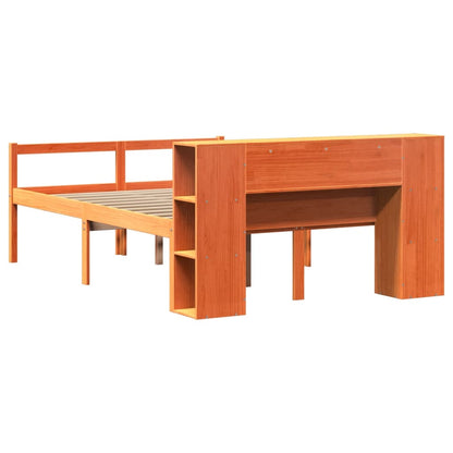 vidaXL Massivholzbett ohne Matratze Wachsbraun 150x200 cm Massivholz