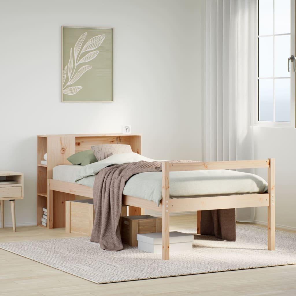 vidaXL Bücherregalbett ohne Matratze 75x190 cm Massivholz Kiefer