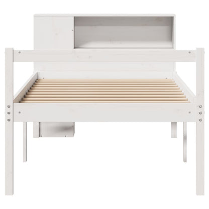 vidaXL Massivholzbett mit Regal ohne Matratze Weiß 75x190 cm Kiefer