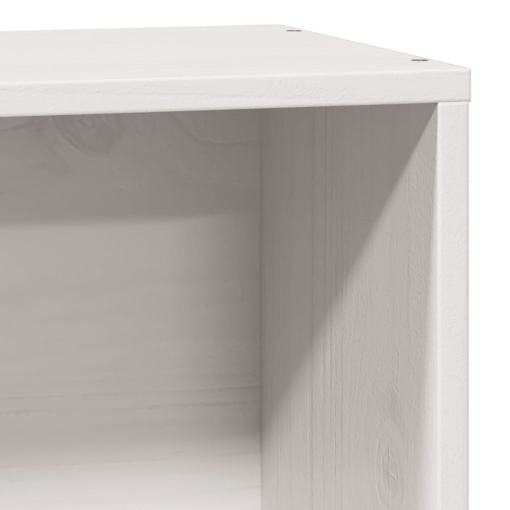 vidaXL Massivholzbett mit Regal ohne Matratze Weiß 75x190 cm Kiefer