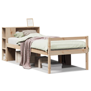 vidaXL Massivholzbett mit Regal ohne Matratze 90x190 cm Kiefer
