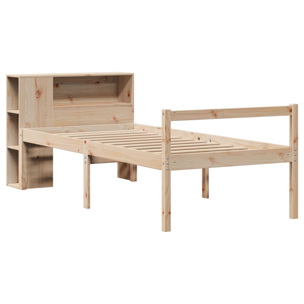 vidaXL Massivholzbett mit Regal ohne Matratze 90x190 cm Kiefer