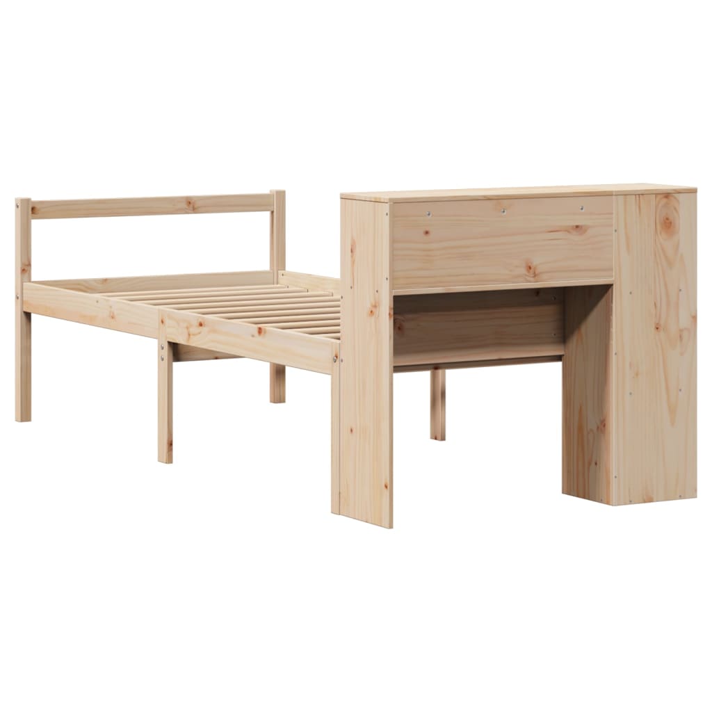 vidaXL Massivholzbett mit Regal ohne Matratze 90x190 cm Kiefer