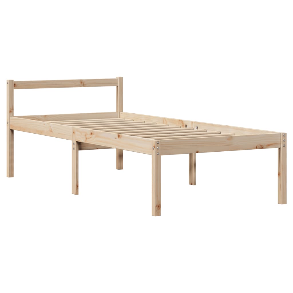 vidaXL Massivholzbett mit Regal ohne Matratze 90x190 cm Kiefer
