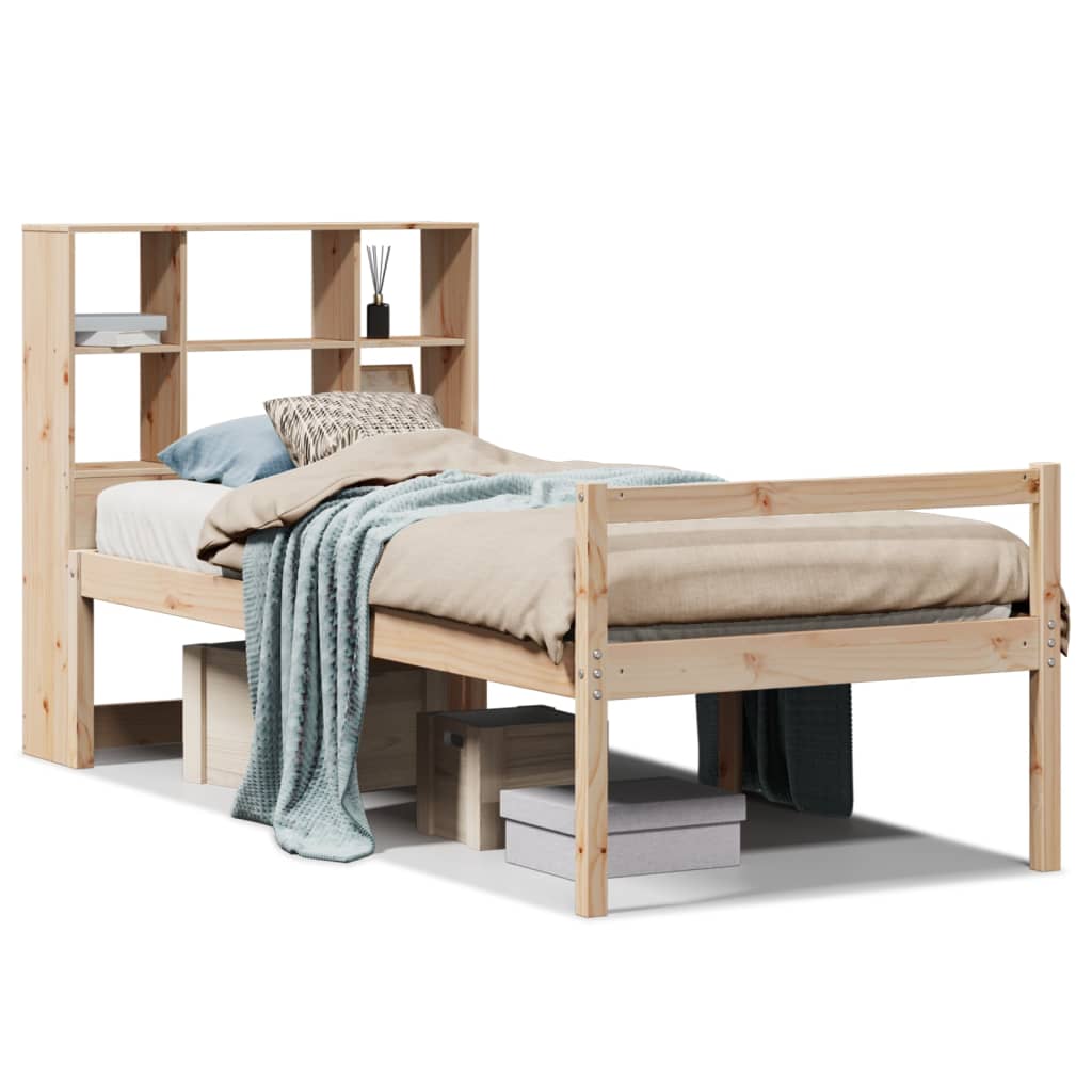 vidaXL Massivholzbett mit Regal ohne Matratze 90x190 cm Kiefer