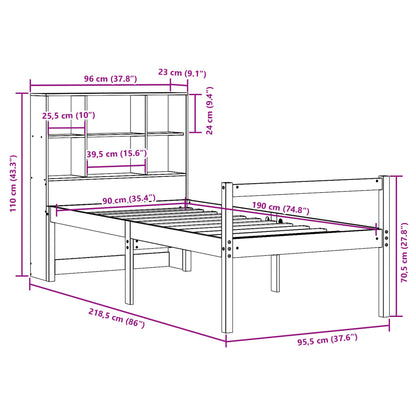 vidaXL Massivholzbett mit Regal ohne Matratze 90x190 cm Kiefer