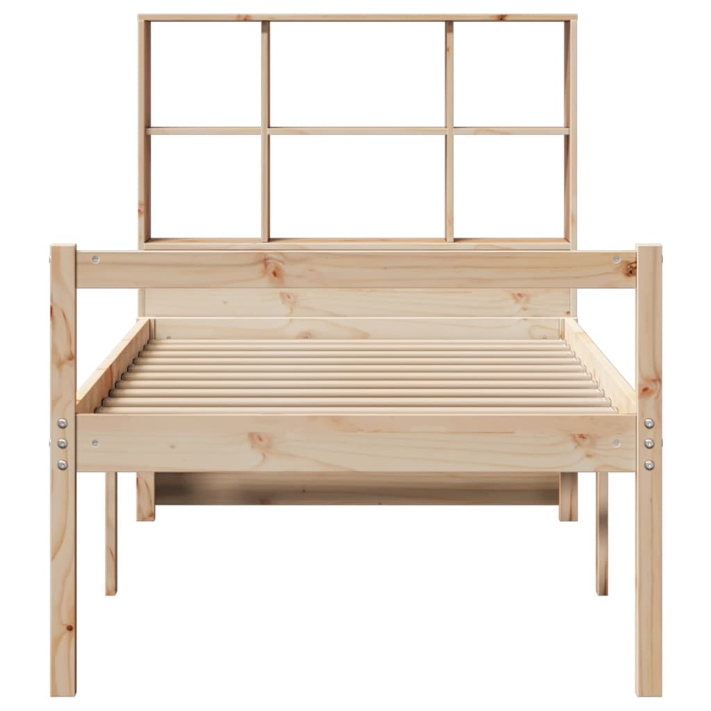 vidaXL Massivholzbett mit Regal ohne Matratze 90x190 cm Kiefer